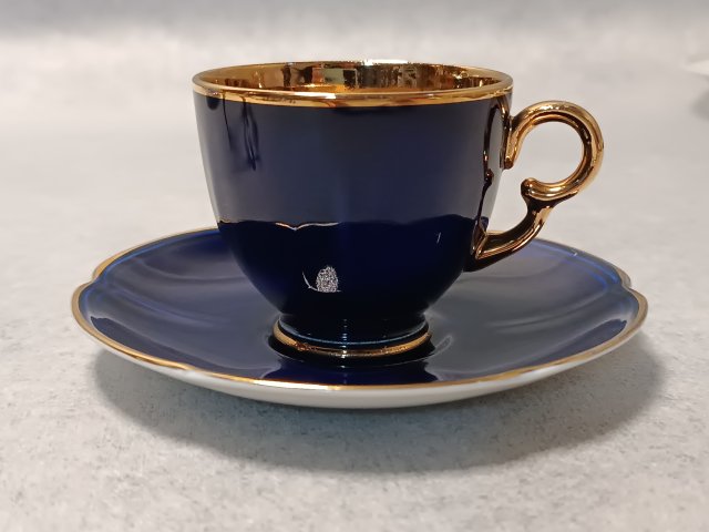 CROWN DEVON Fieldings Kobaltowa Filiżanka Duet Made In England