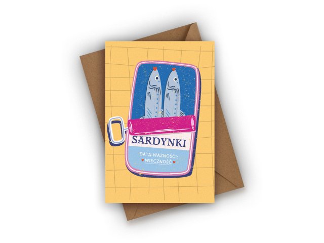 KARTKA ŚLUBNA- SARDYNKI ŚLUBNE