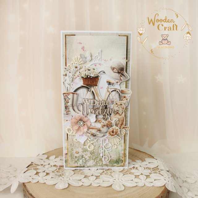 Kobieca kartka urodzinowa, urodziny "Memories of Spring 1" GOTOWA