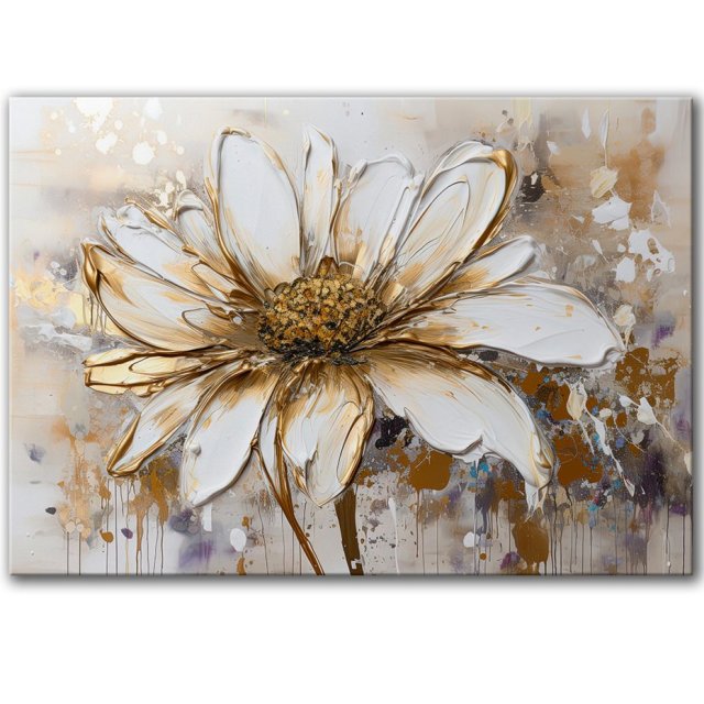 Obraz na płótnie - 100x70 cm  Kwiat glamour (1-0678)