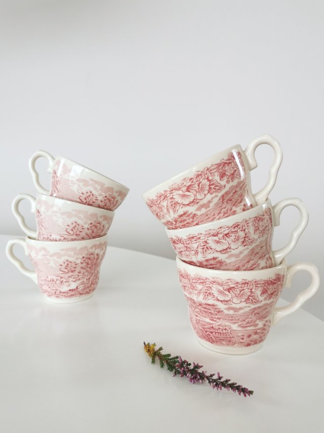 Zestaw 6 filiżanek z angielskiej porcelany