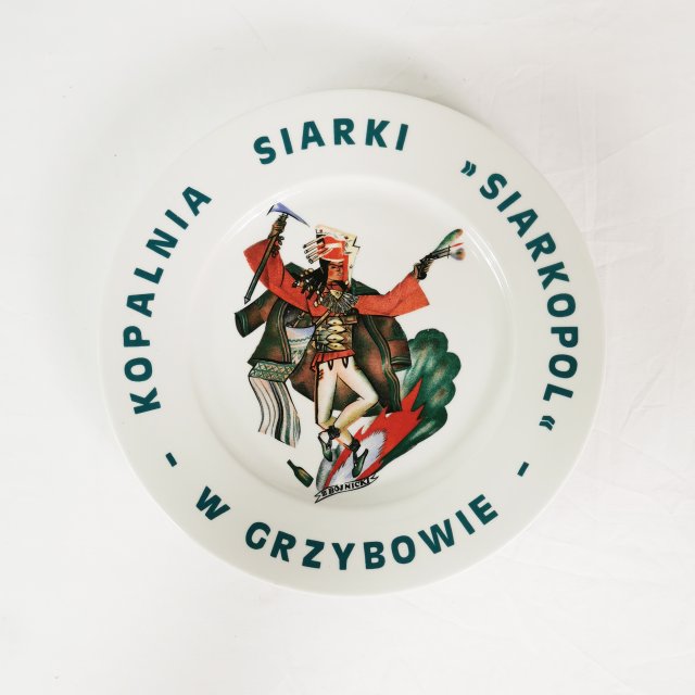 Talerz dekoracyjny, Ćmielów, proj. Z. Stryjeńska, lata 70.