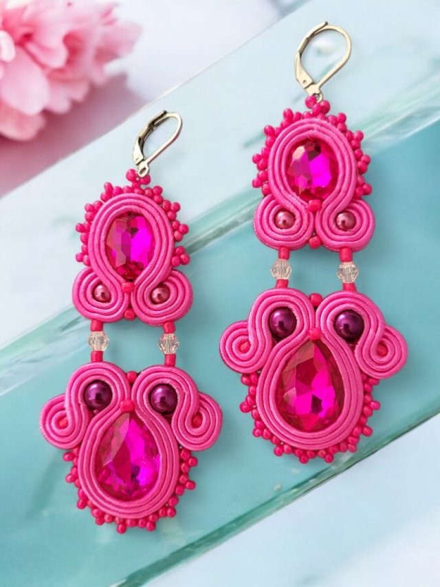 KOLCZYKI SUTASZ BAROCCO PINK