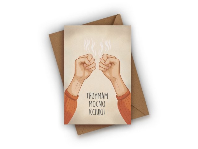 KARTKA OKOLICZNOŚCIOWA- TRZYMAM MOCNO KCIUKI!