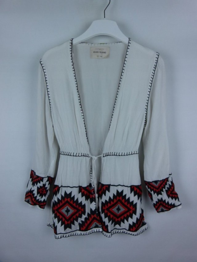 River Island wiązana bluzka haft wiskoza 14 / 40