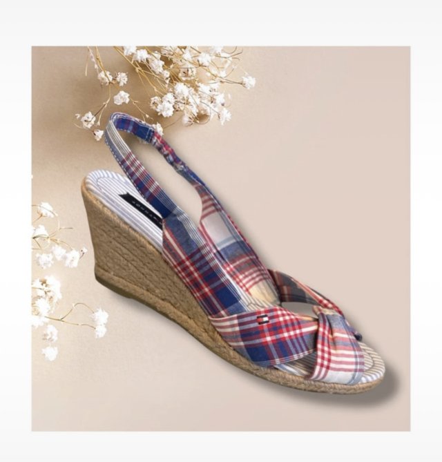 Tommy Hilfiger Chic gingham espadrille sandals