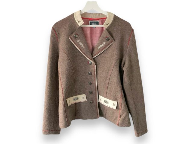 Amazing vintage 100% wool blazer drindl jacket bavarian cottagecore boho tyrol 80s country M/L