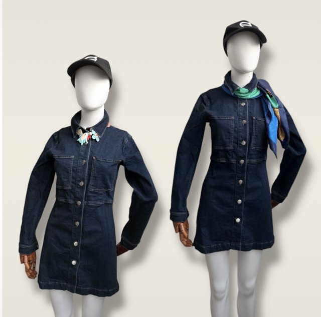 Retro denim dress by NA-KD vintage jeans dress 70s vibe