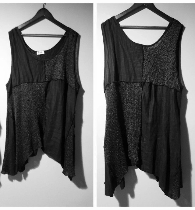 % MAYBE len z dzianiną tunika plus size