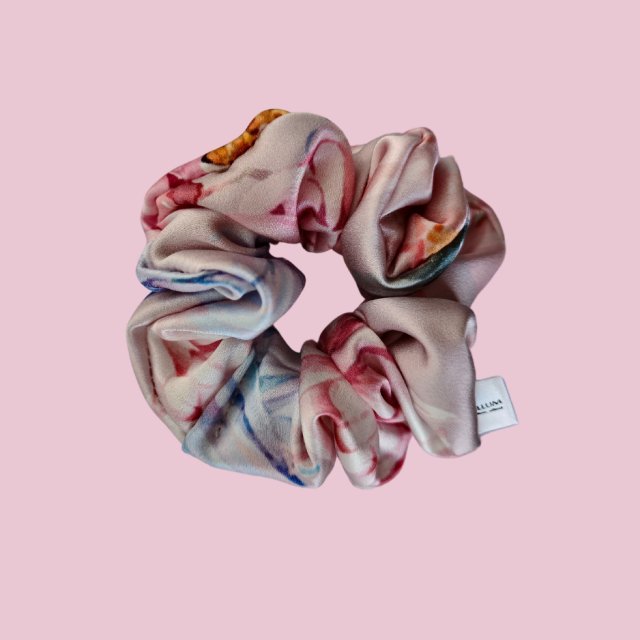 Gumka jedwabna, scrunchie, frotka kosmiczny sen MIDI
