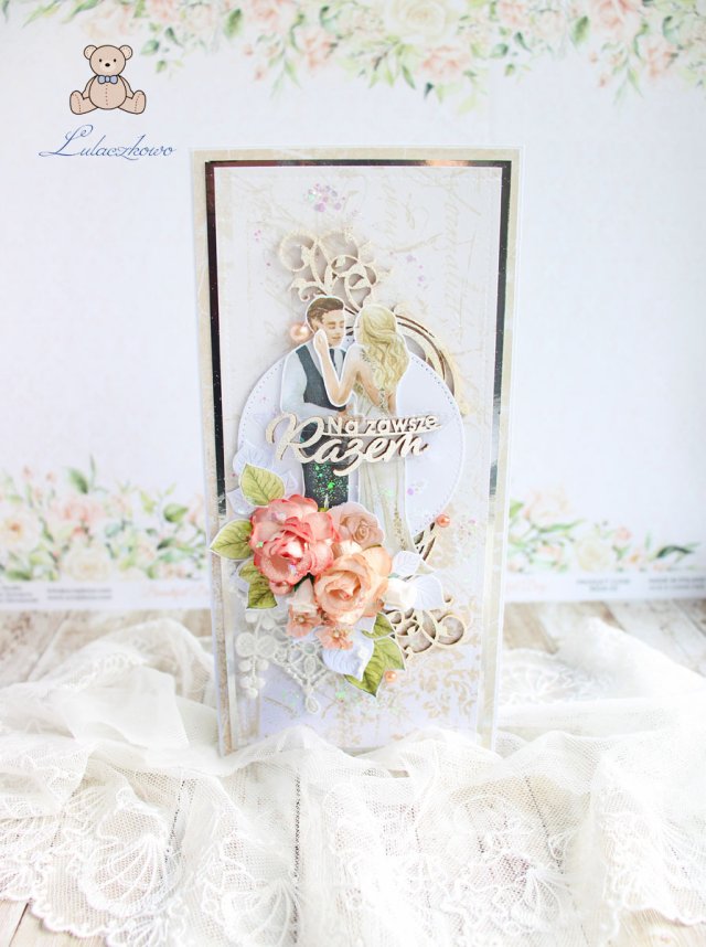 Kartka ślubna, pamiątka ślubu ręcznie robiona "Wedding Dream" GOTOWA