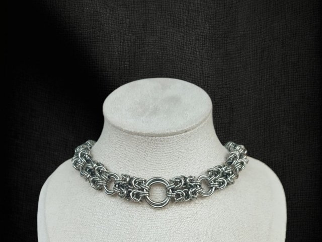 Ręcznie robiony naszyjnik chainmail – stal chirurgiczna & zbrojny vibe