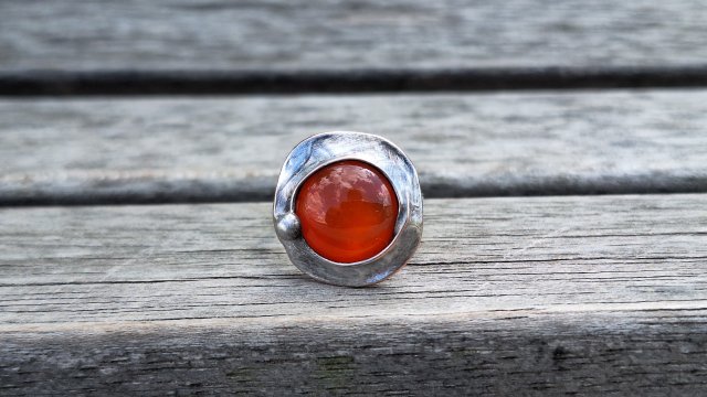Karneol - pierścionek regulowany