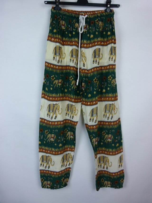cienkie spodnie słonie Indie rayon S / M