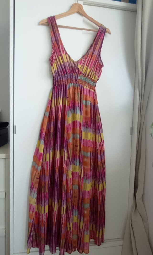 Kolorowa sukienka maxi długa et vous letnia 40 L
