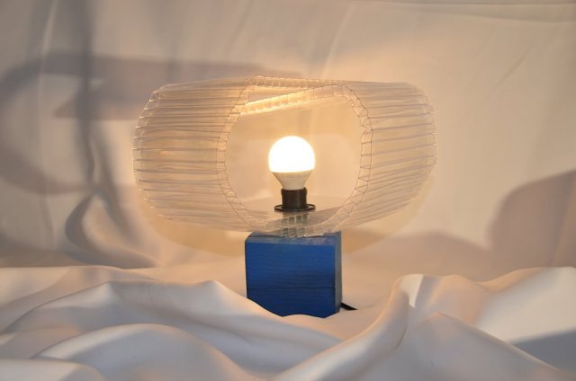 LAMPA UPCYCLING  NIEBIESKA kostka