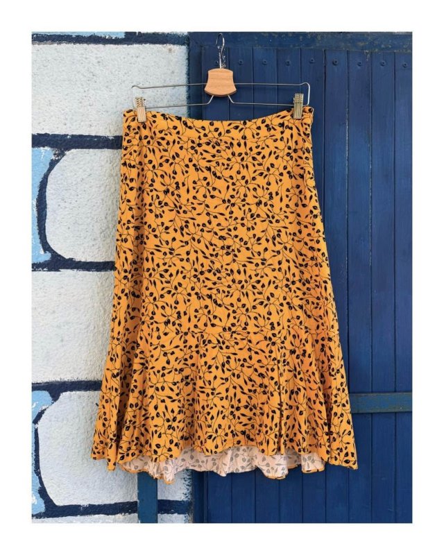 Yellow Floral Skirt by Soft Rebels