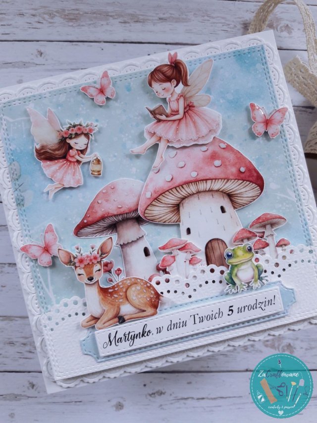 Kartka urodzinowa z wróżkami 3, personalizacja