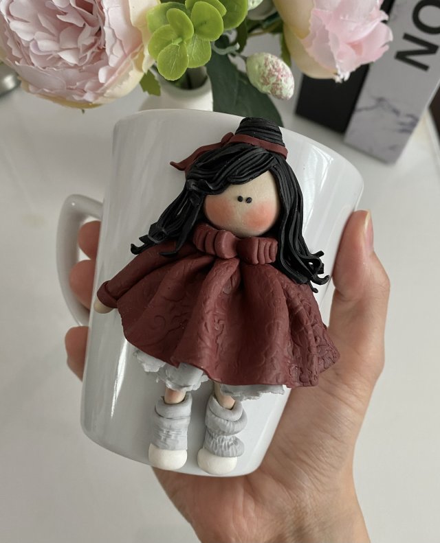 Kubek 3D z dekorem z gliny polimerowej GRETA