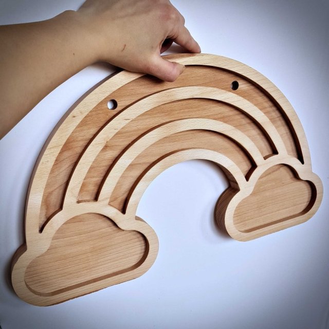 Drewniana tęcza z efektem 3D – do samodzielnego wypełnienia lub pozostawienia w naturalnej formie, decoupage, diy dekoracje, handmade
