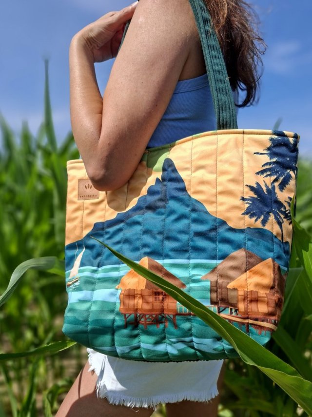 Pikowana duża torba shopper Bora-Bora