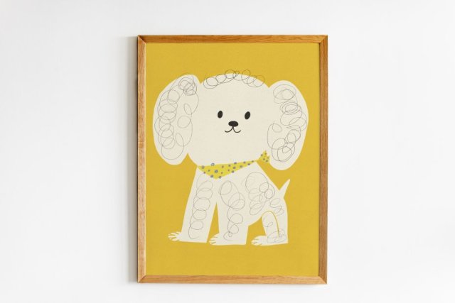 Plakat 42 x 59,4 cm Biały psiak