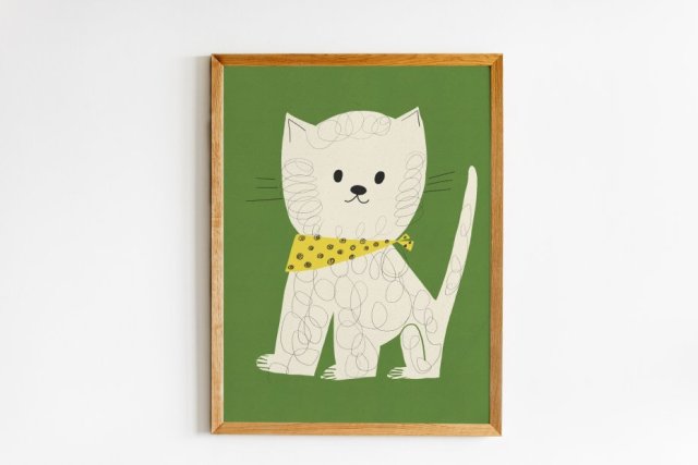 Plakat 42 x 59,4 cm Biały kociak