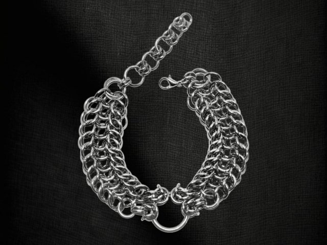 Bransoletka chainmaille ze stali chirurgicznej – ręcznie robiona