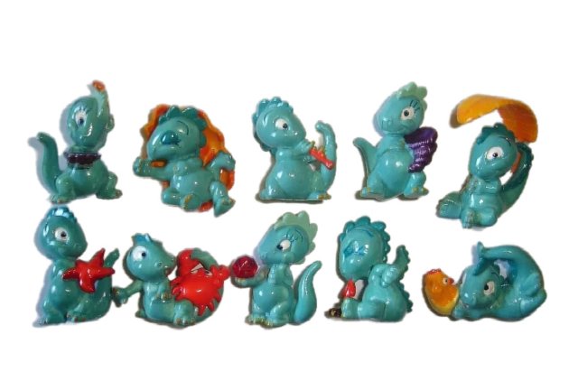 Pełna seria Kinder Niespodzianka Drolly Dinos z 1993 roku