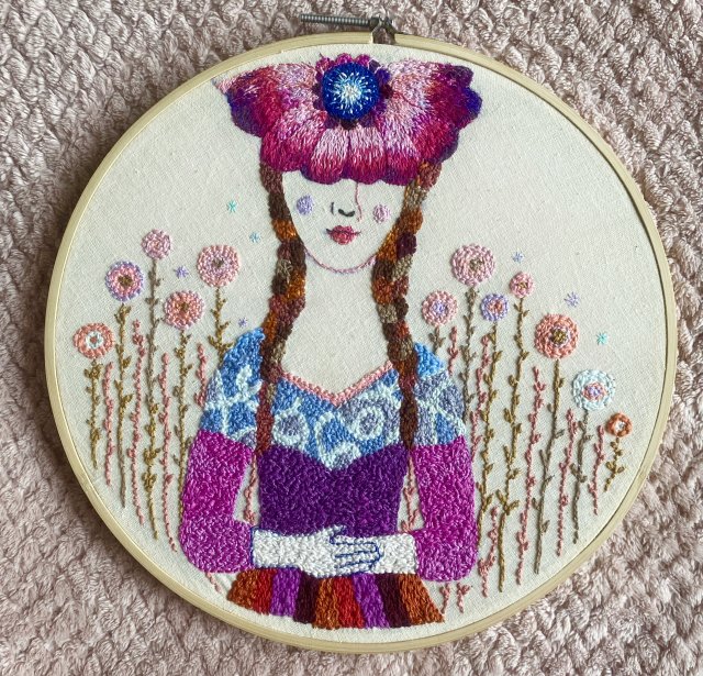 HAFT portret kobiety kwiat