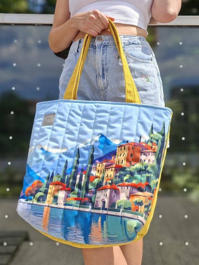 Pikowana duża torba shopper Garda