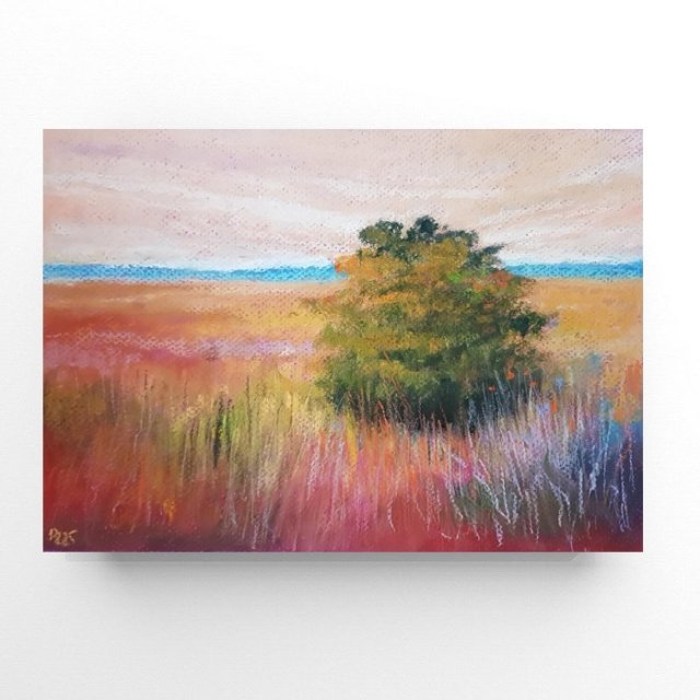 Drzewko  - praca wykonana pastelami