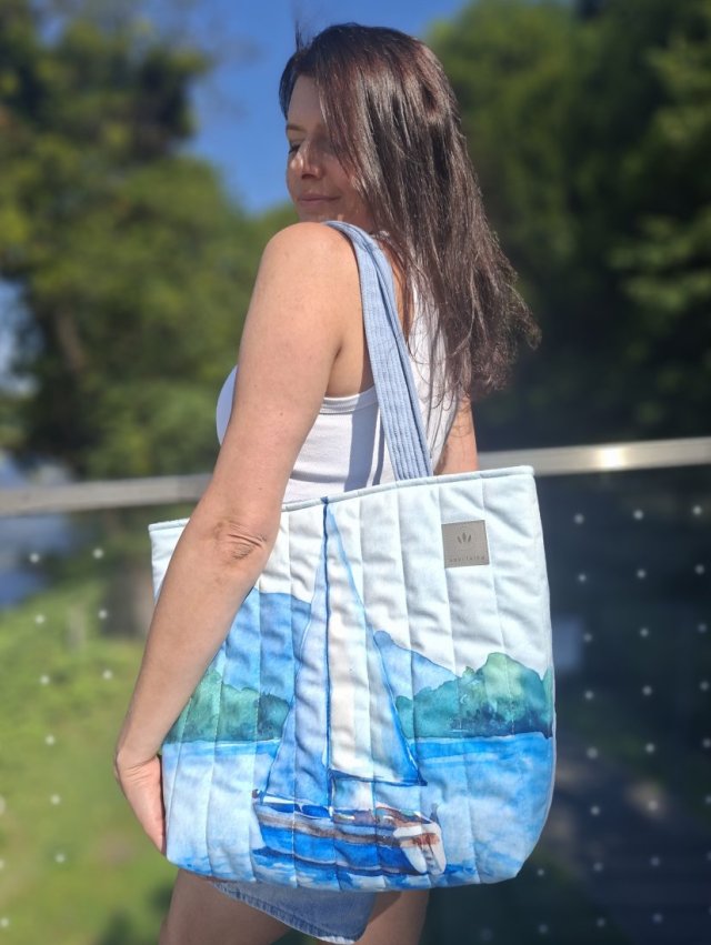Pikowana duża torba shopper Solina