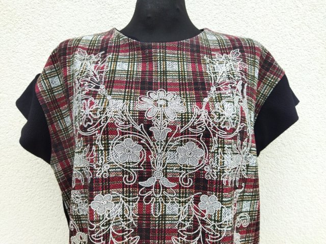 ZARA - SUKIENKA ŁĄCZONE TKANINY