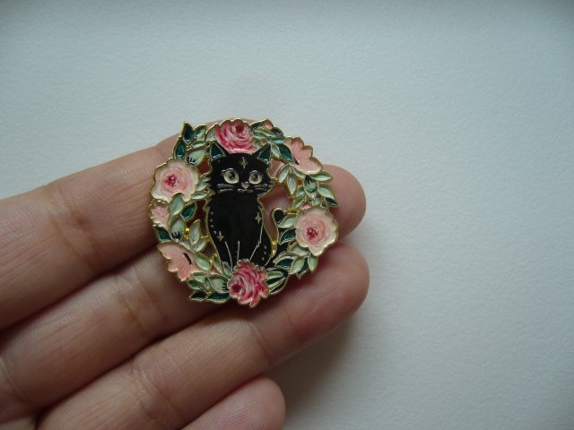 PIN PRZYPINKA BROSZKA CZARNY KOT