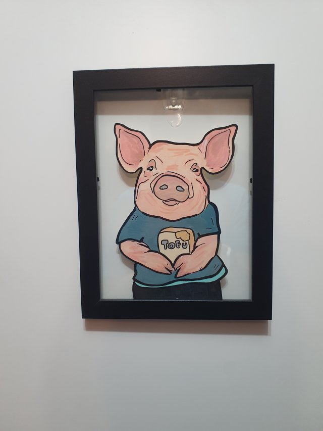 Grafika Obraz Świnka TOFU 16x21