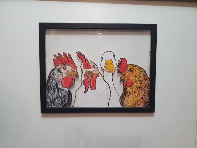 Grafika Obraz KURY A3
