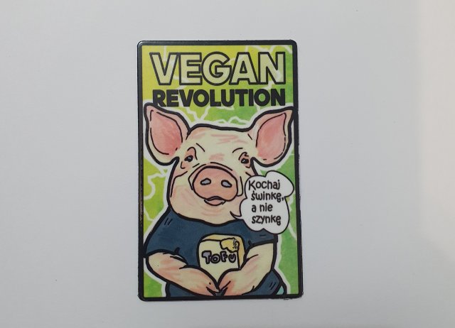 Magnes na lodówkę Świnka Tofu Vegan Revolution