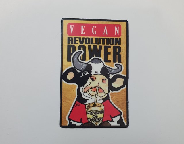 Magnes na lodówkę KROWA VEGAN POWER