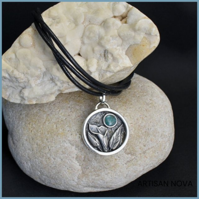 TURQUOISE CUPRITE – Naszyjnik ze Srebra i Kuprytu