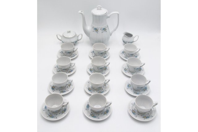 Porcelanowy serwis kawowy na 12 osób, Bogucice, Polska, lata 60.