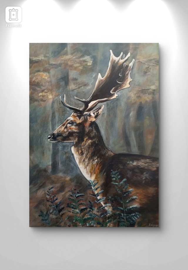 Daniel byk, oryginał, akryl na płótnie 50x70 cm