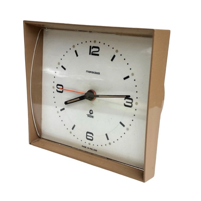 Mechaniczny budzik Poltik Monoclock, Polska, lata 70.