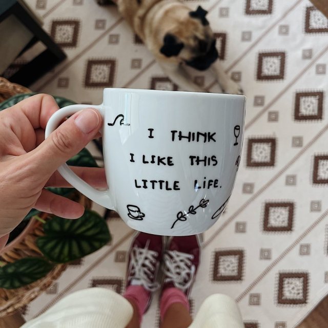 I THINK I LIKE THIS LITTLE LIFE ręcznie malowany kubek 350ML