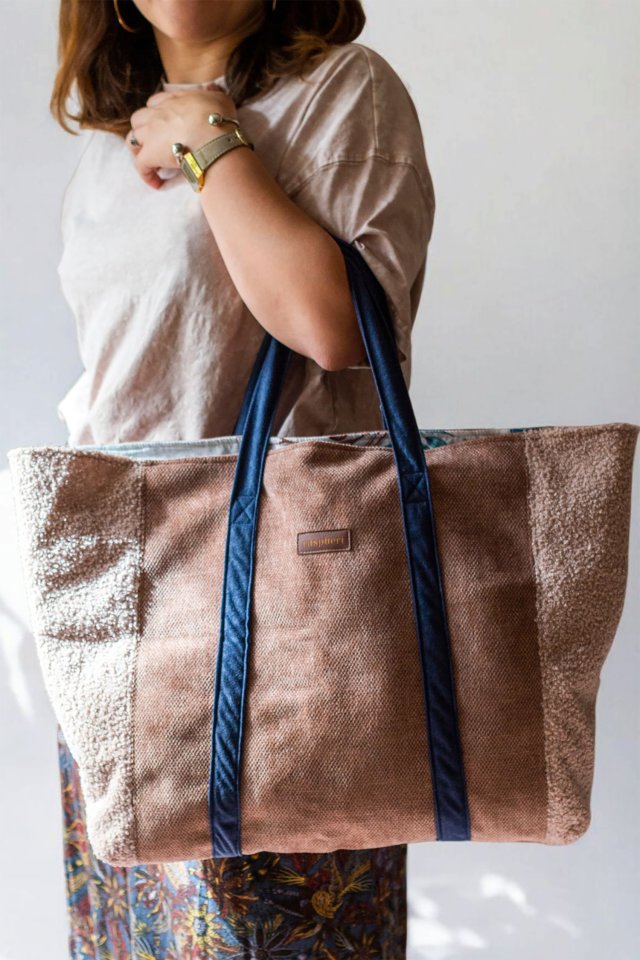 Pudroworóżowa duża torba typu shopper