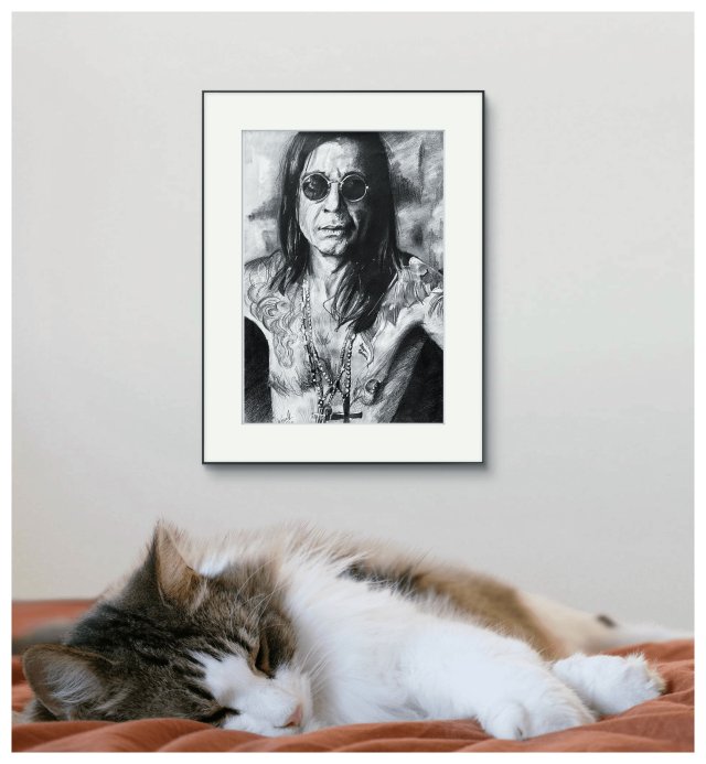 PLAKAT - OZZY OSBOURNE - SERIA IKONY (A3) - wykonany z oryginalnego rysunku, prezent, dla niej niego