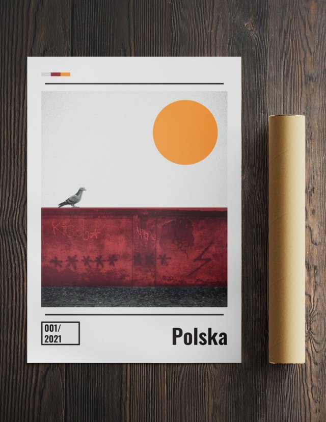 Plakat Polska - Osiem Gwiazdek  ( 50x70 cm )
