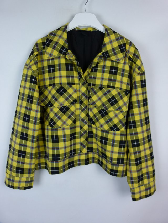 Monki krótka kurtka oversize krata / L