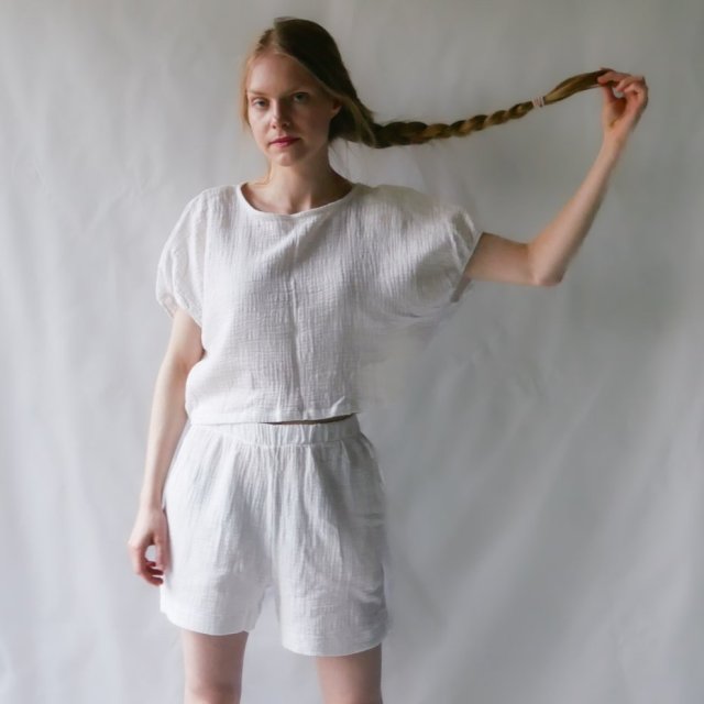 Nietoperz top bluzka - lniany muslin