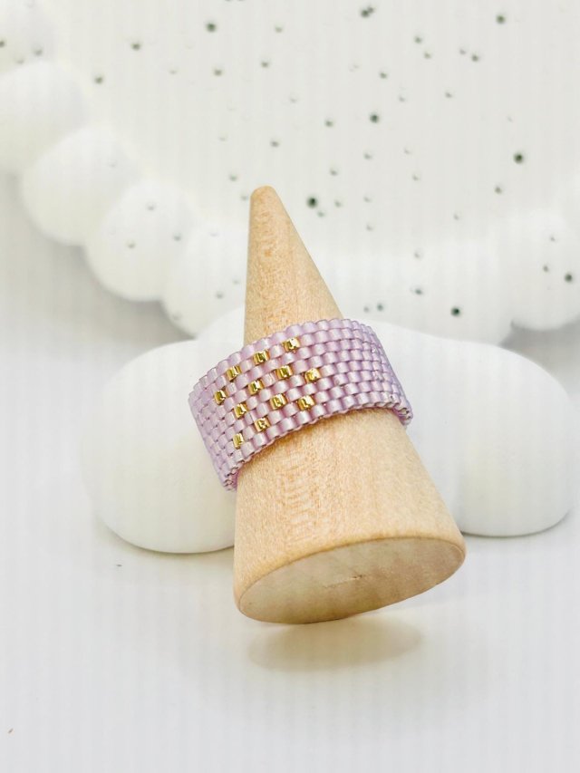 Pierścionek handmade w kolorze pudrowego różu